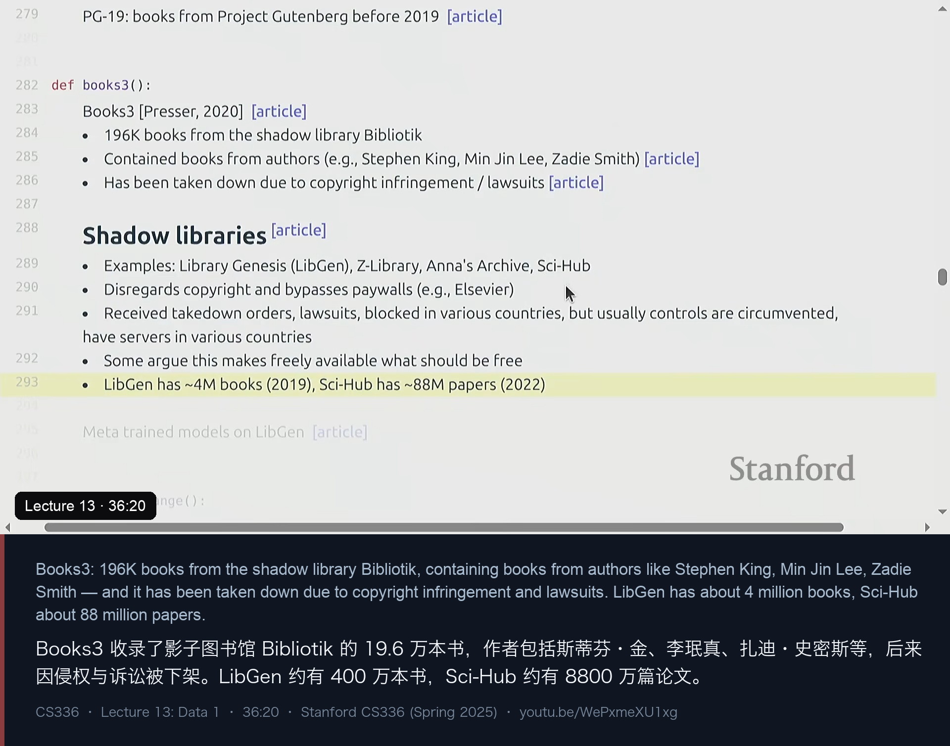 图 7｜Books3 与影子图书馆：LibGen 约 400 万本、Sci-Hub 约 8800 万篇