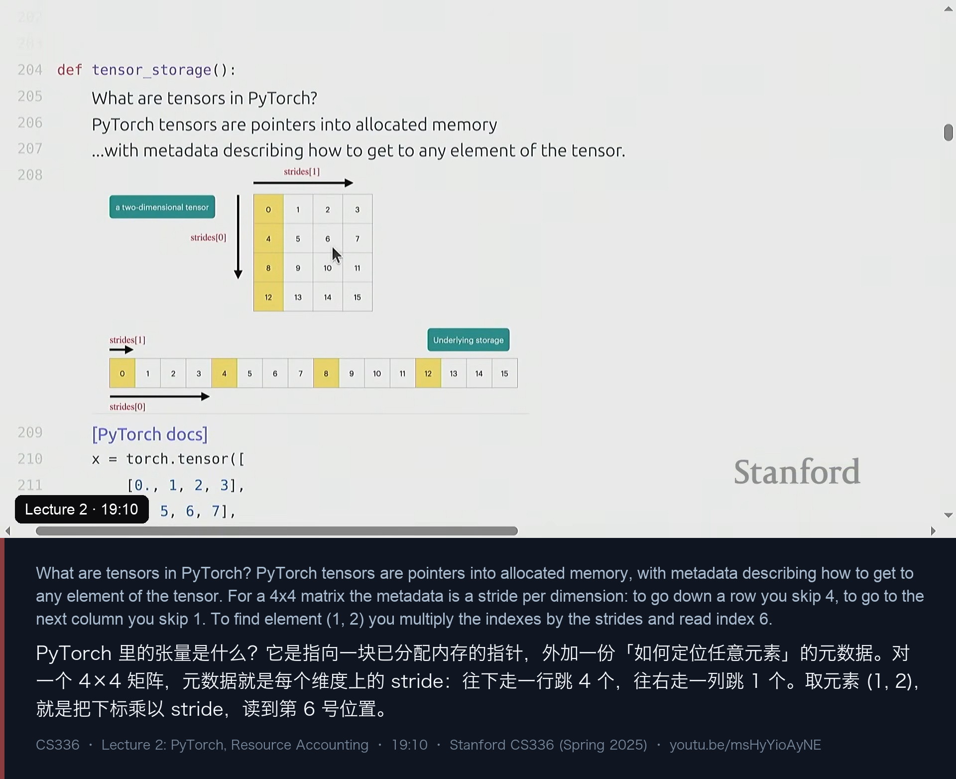 图 8｜张量是指向内存的指针，stride 告诉它怎么找到任意元素